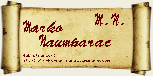 Marko Naumparac vizit kartica